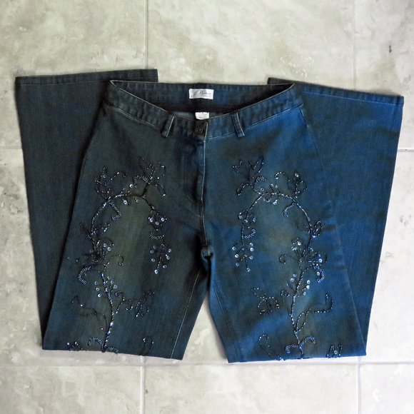 Sequined & Beaded J MARCO Denim Pants Jeans - Sz 4 - Picture 3 of 5